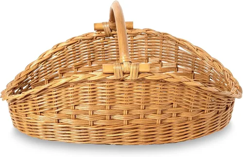 Vista 4 de The Basket Lady Cesta de Mimbre Recolectora, Pequeña, 18.5 pulg. L x 10 pulg. A x 9 pulg. Al, Sandstone (Se Vende Individualmente)