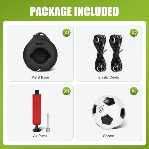 Vista 7 de Hikeen Juego de entrenamiento de fútbol con base de metal, equipo de entrenamiento individual portátil con pelota de rebote, regalo popular