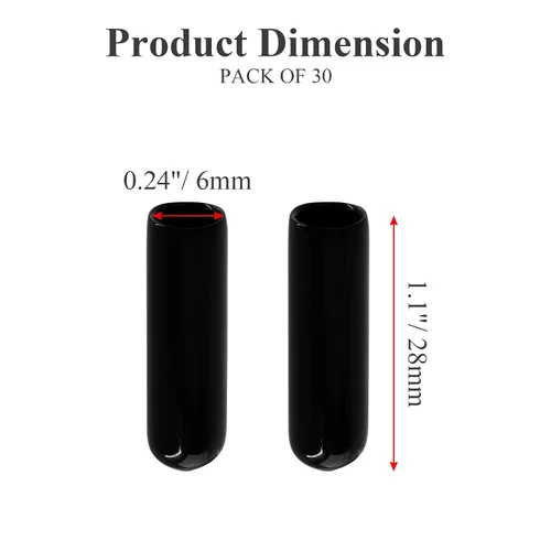 Vista 2 de Bonsicoky Tapas redondas de PVC 1/4" (6 mm) ID Negro 30