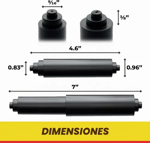 Vista 7 de Qualihome Rodillo de Reemplazo Universal de Portarrollos de Papel Higiénico con Resorte de Plástico (1, Negro.)