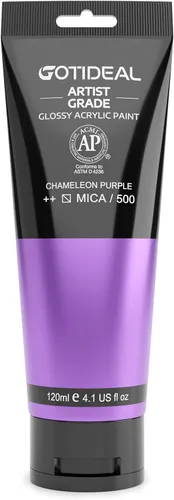 Vista 4 de GOTIDEAL - Pintura acrílica iridiscente, rojo camaleón, de 4.1 oz, no tóxicas, no se decoloran; ricos pigmentos para artistas adultos y niños