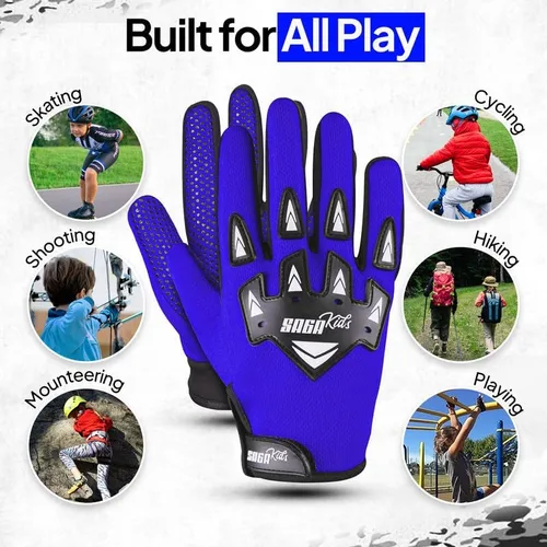 Vista 6 de Guantes de motocross juveniles, protección profesional para motociclistas de cross y BMX, equipo de alto rendimiento para niños y niñas, diseñados