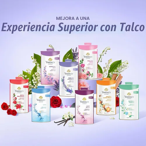 Vista 8 de Talco desodorante perfumado Yardley London con lavanda inglesa, polvo de talco 100gm, 3.5 onzas