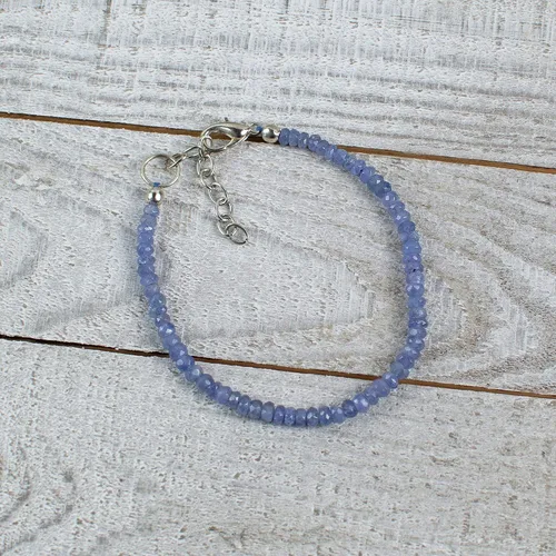 Vista 5 de Mystic Self Pulsera de tanzanita, hecha a mano con piedras preciosas azules naturales y cuentas de cristal curativo chakras mujeres hombres niñas