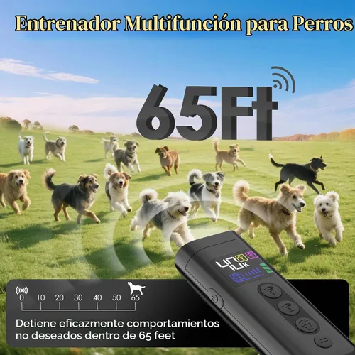 Vista 3 de Dog Bark Deterrent Device, 65 FT Range,3X Ultrasonic Bark Deterrent Device & Ultrasonic Dog Trainer - Anti-Barking Device with Color Display, Safe &