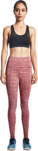 Vista 6 de Neleus calzas de yoga para mujer con bolsillo y cintura alta, para correr, con control de barriga