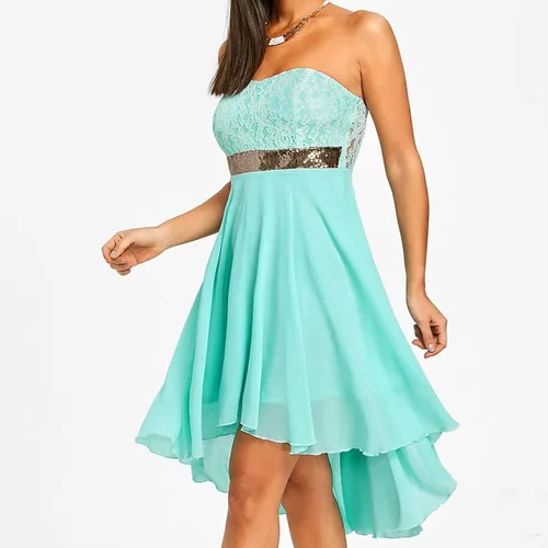 Vista 4 de New Years Eve Dress Party Full Dress Off Shoulder Bandeau Irregular Dress New Years Eve Dresses for Women 2023