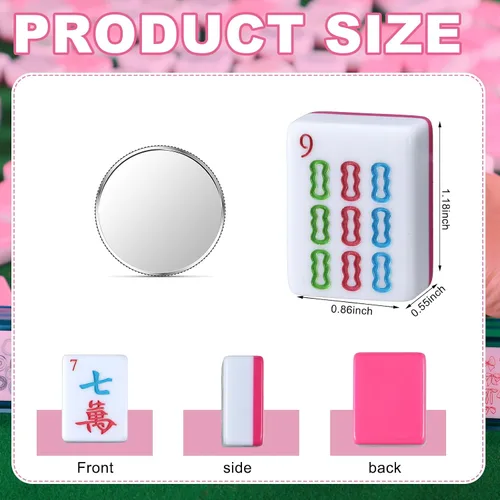 Vista 2 de 166 American Mahjong Tile Set 1.2 Inch Rosa