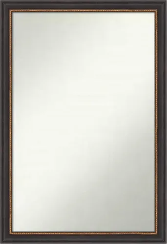 Vista 157 de Amanti Art Espejo de baño negro para sobre el fregadero, 23 x 23 pulgadas, espejo cuadrado negro Ashton, marco de madera tradicional mediano, se