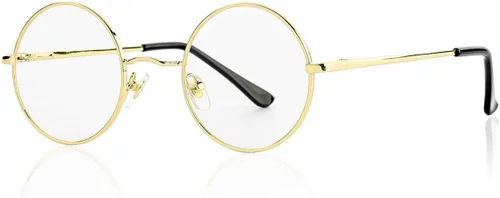 Vista 8 de Gleyemor Gafas de sol redondas polarizadas para hombres y mujeres, lentes 01 Oro/Rojo Claro