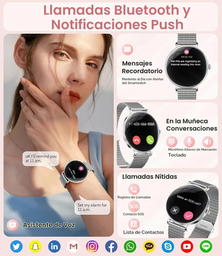 Vista 2 de LIGE Reloj inteligente de moda para mujer, pantalla AMOLED de 1.43 pulgadas, reloj inteligente para responder/hacer llamadas para iOS Android, más