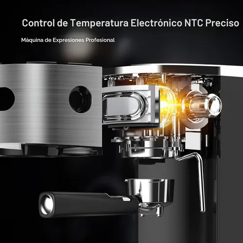 Vista 8 de COWSAR Máquina de café expreso comercial de 20 bares, cafetera compacta con espumador de leche, máquinas de café Expresso con tanque de agua