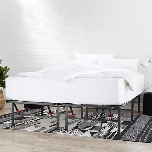 Vista 2 de Amazon Basics Armazón de cama plegable de plataforma de metal con instalación sin herramientas, 14 pulgadas de alto, armazón de acero resistente,