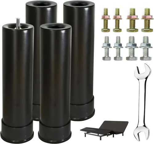 Vista 7 de Base de cama ajustable de metal de 2 a 3.5 pulgadas, reemplazo de patas de patas de alta resistencia, altura extra, compatible con el 93%