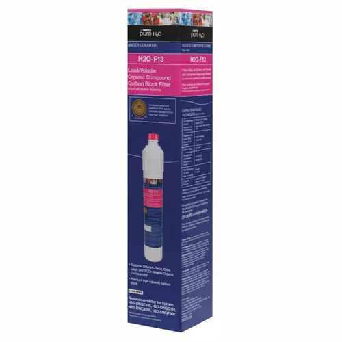 Vista 4 de Watts Premier H2O-F13 Cartucho de filtro de carbón de bloque LVOC Pure H2O de repuesto para sistemas de filtración de agua bajo encimera