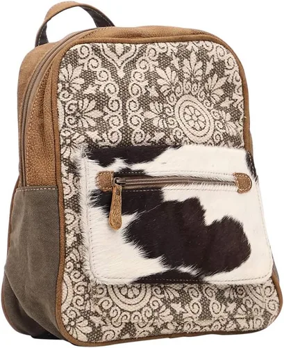 Vista 3 de Myra Bag Floral Purses for Women - Genuine Leather and Canvas Floral Purse with Flower Print, Flower Handbags for Women