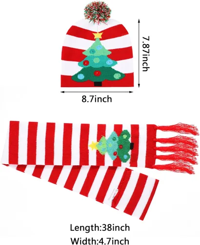 Vista 3 de SATINIOR 2 sombreros de Navidad con luz LED para fiesta de Navidad