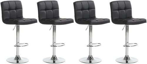 Vista 15 de Taburetes de bar ajustables de altura de mostrador, juego de 2 taburetes de cocina, sillas modernas de cuero sintético giratorio con respaldo Marrón