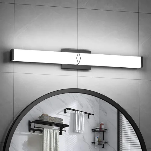 Vista 12 de Lámparas de baño sobre espejo, luces modernas de tocador de 16 pulgadas para baño, barra de luz LED regulable de 20 W, 2000 lm, accesorios de Negro