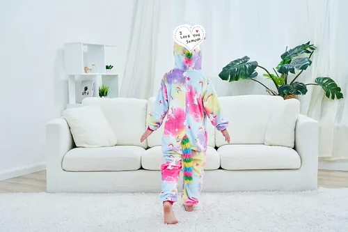 Vista 6 de Riverchan Kids Unicorn Onesie Animal Pajamas Halloween Cosplay Costume Sleepwear Gift for Girls and Boys