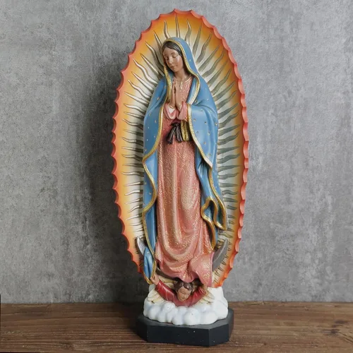 Vista 4 de Estatua católica BC de Nuestra Señora de Guadalupe, figura de la Virgen De Guadalupe, regalo religioso de la Santa Madre María para mamá, decoración