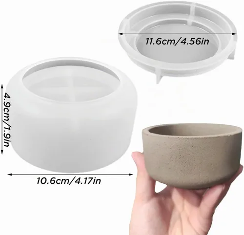 Vista 2 de Juego de Moldes para Botellas de Vela con Tapas, Moldes de Vaso de Vela Creativos de Silicona, Moldes de Botella de Hormigón con Rayas Redondas