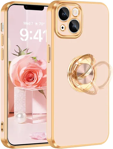 Vista 11 de Fingic Funda para iPhone 14 [con soporte de anillo de 360°] [Soporte magnético para automóvil] Funda de teléfono con soporte para teléfono