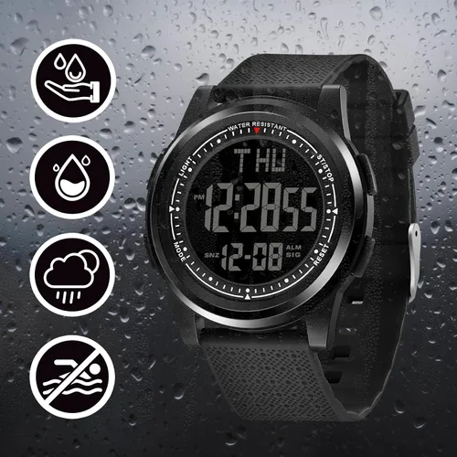 Vista 7 de NN BEN NEVIS Reloj digital para hombre, reloj digital con cronómetro, cuenta regresiva, alarma, doble hora, calendario, ultra fino, minimalista