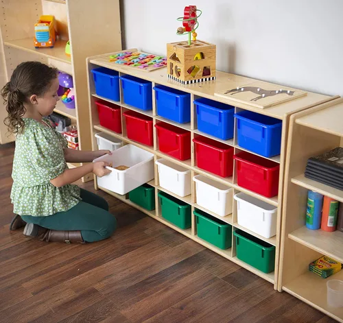 Vista 2 de Contender Estante preescolar Cubby para estante de almacenamiento de aula