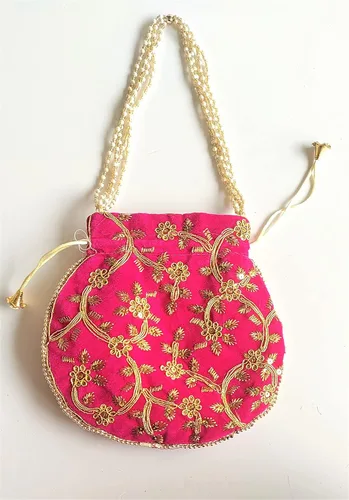 Vista 6 de PANACHE MERCHANT - Bolsa decorativa para mujer, bolsa Batwa con mango de perlas, bolso de mano para mujer