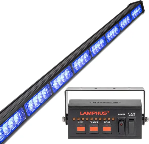 Vista 22 de lamphus SolarBlast sbls64 29" 24 W LED Advertencia Tráfico de Emergencia Advisor – Barra de luz ámbar azul, Azul