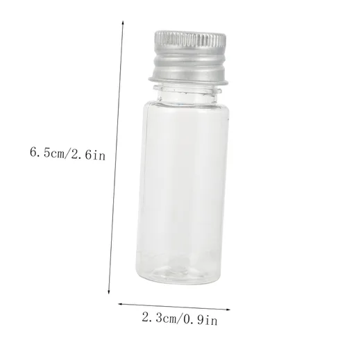 Vista 2 de Tapón de rosca Botellas de aluminio 30pcs Botellas pequeñas Tapas Contenedores dispensadores de plástico