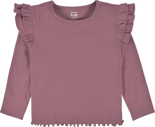 Vista 3 de Gerber Paquete de 2 camisetas de manga larga con volantes dobles para bebés y niñas