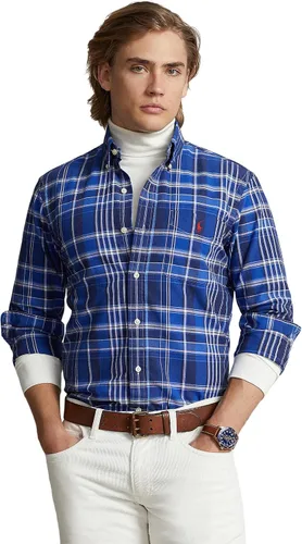 Vista 22 de POLO RALPH LAUREN Men's Classic Fit Plaid Oxford Shirt Blanco básico