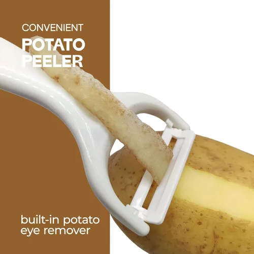 Vista 5 de Trez Treamer Paquete de 6 peladores de verduras para cocina, pelador de cerámica seguro de patatas para manzana, verduras, zanahoria, fruta