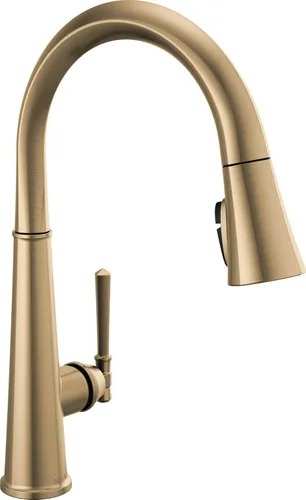 Vista 20 de Grifo de cocina Delta Faucet Emmeline de níquel cepillado, grifos de cocina con rociador desplegable, grifo de fregadero de cocina, cabezal