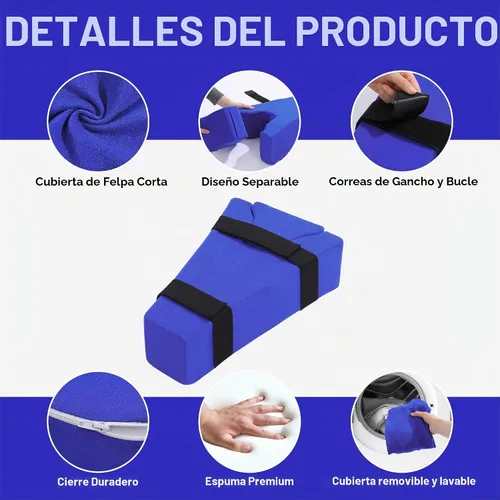 Vista 5 de HOMBYS Almohada de abducción de cadera 2 en 1 después de cirugía, separador de rodilla separable de cuña de abducción con correa para separar