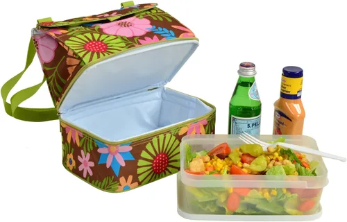 Vista 2 de Picnic at Ascot Bolsa de almuerzo aislada de moda - Floral
