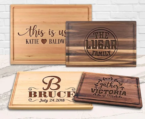 Vista 7 de Tabla de cortar grabada personalizada Mr Ms Tabla de cortar rectangular personalizada madera grabada