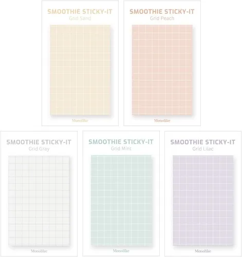 Vista 13 de Monolike Basic Line Blue Sticky-it - Juego de 6 blocs de notas autoadhesivos, 50 hojas