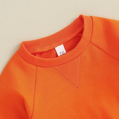 Vista 5 de Conjunto de sudadera larga con cuello redondo y pantalones deportivos para recién nacido, para otoño e invierno