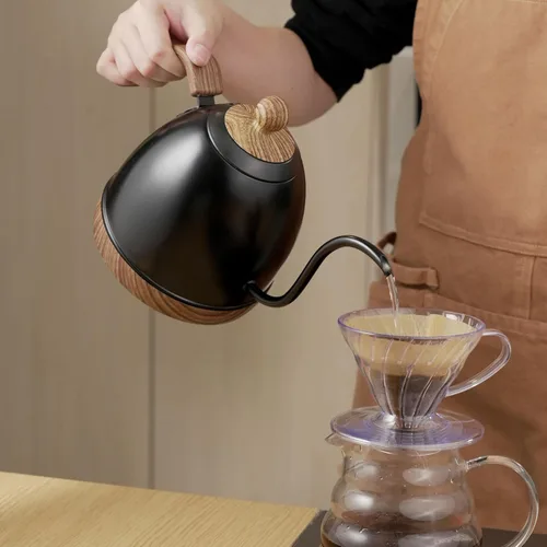 Vista 3 de Hervidor eléctrico de cuello de cisne de acero inoxidable con control de temperatura variable para café y té, verter más de 1000 vatios