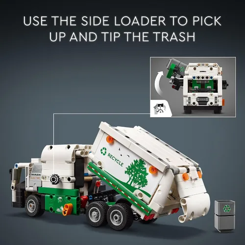 Vista 3 de LEGO Technic Mack LR Camión de Basura Eléctrico de Juguete, Camión Construible para Niños para Juego de Simulación, Gran Regalo para Niños, Niñas
