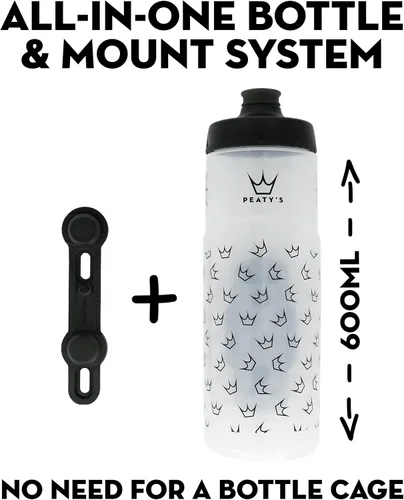 Vista 4 de Peaty's Fidlock Lockin - Botella de agua magnética para bicicleta y soporte, corona/transparente, 20.3 fl oz/ 20 onzas