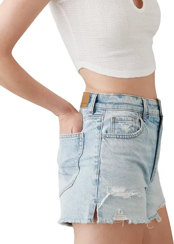Vista 2 de American Eagle x El verano me volví bastante denim mamá corto