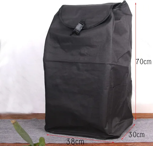 Vista 2 de THEGA Bolsa de compras impermeable Oxford Trolley, 15.0x11.8x27.6 in, negro, reutilizable, bolsa de almacenamiento multifuncional para carrito