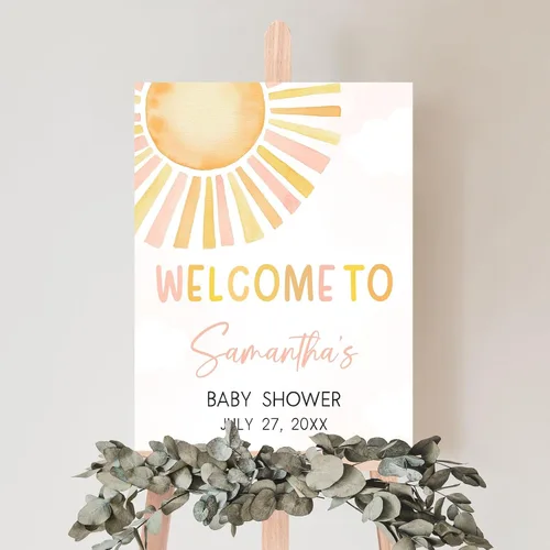 Vista 5 de Señal de bienvenida de animales para baby shower, letrero de baby shower de rey león)*