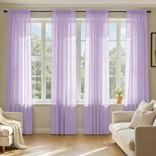 Vista 14 de MIULEE Cortinas traslúcidas marrón oscuro de 96 pulgadas de largo, 4