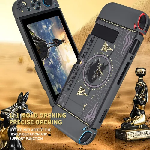 Vista 5 de DLseego Funda protectora acoplable compatible con Nintendo Switch, funda de patrón con diseño antiarañazos y absorción de golpes, cubierta dura