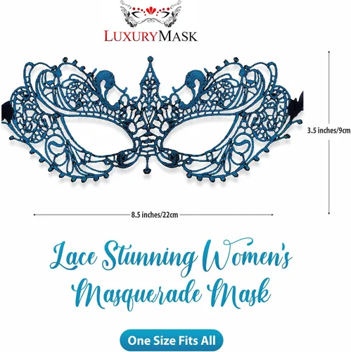 Vista 2 de Masquerade Mask For Women Lace Masquerade Masks for Masquerade Party, Proms, Venetian Party, Mardi Gras, Halloween & Cosplay